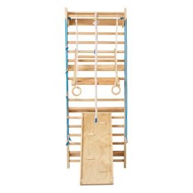 VEVOR Swedish Ladder Wall Gym 8 in 1 Wooden Indoor Playground Climbing Ladder
