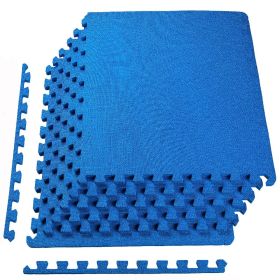 Only Supports Self Pickup  Jigsaw Sports Mat With EVA Foam Interlocking Tiles For Gymnastics And Home Gym Floor Protection, Various Sizes And Col (Option: Blue Half inch 6pieces)