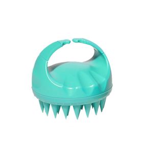 Factory Direct Sales Amazon Hot Sale Hand-held Silicone Shampoo Brush Massage Brush Shampoo Comb Bath Massage Tool (Color: Green)
