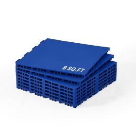 VEVOR Dryland Tiles for Hockey Floor Mat, 12.4 x 12.4 in Interlocking Versatile Training Surface, 8 PCS Interlocking PP Puzzle Dance Floor Tiles (Number of Pieces: 8 pcs, Color: Blue)